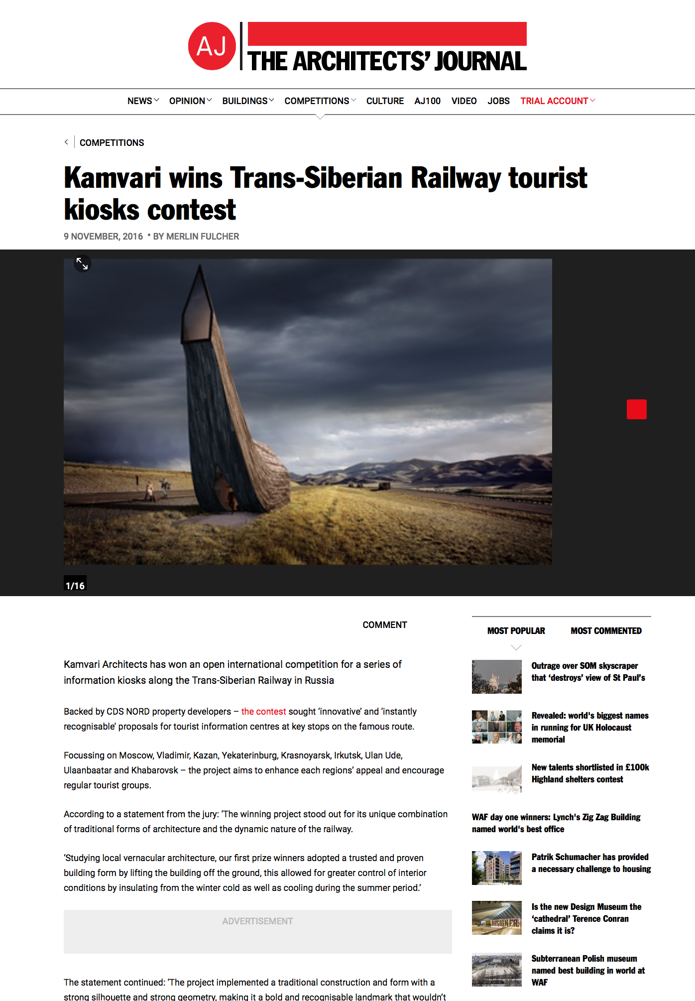 Siberian Retreat Published on Architects Journal
